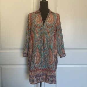 Joan Voss Paisley Boho Pullover Tunic‎